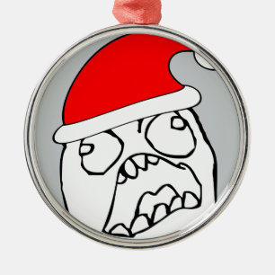 Angry FFFUUU xmas meme Metal Tree Decoration