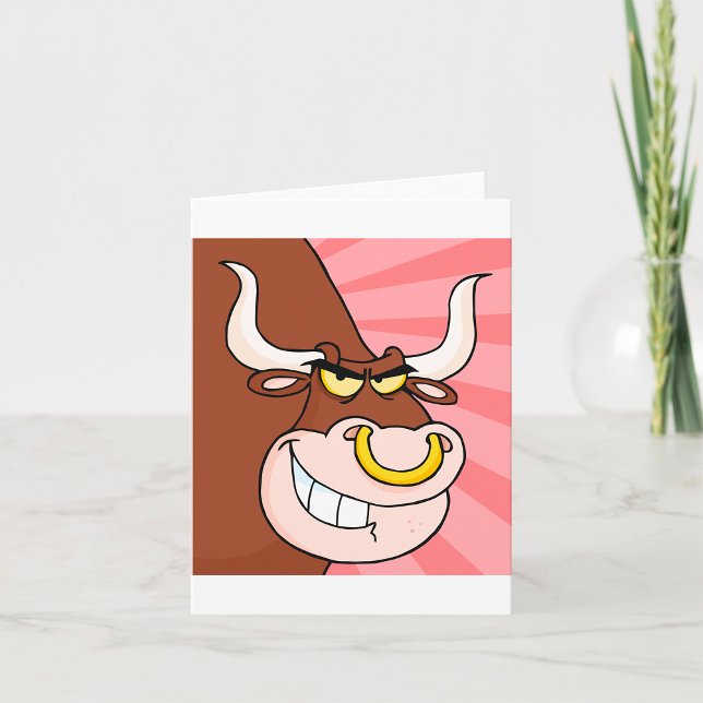 Angry Fierce Bull Mascot with Nose Ring  Card (Creator Uploaded)