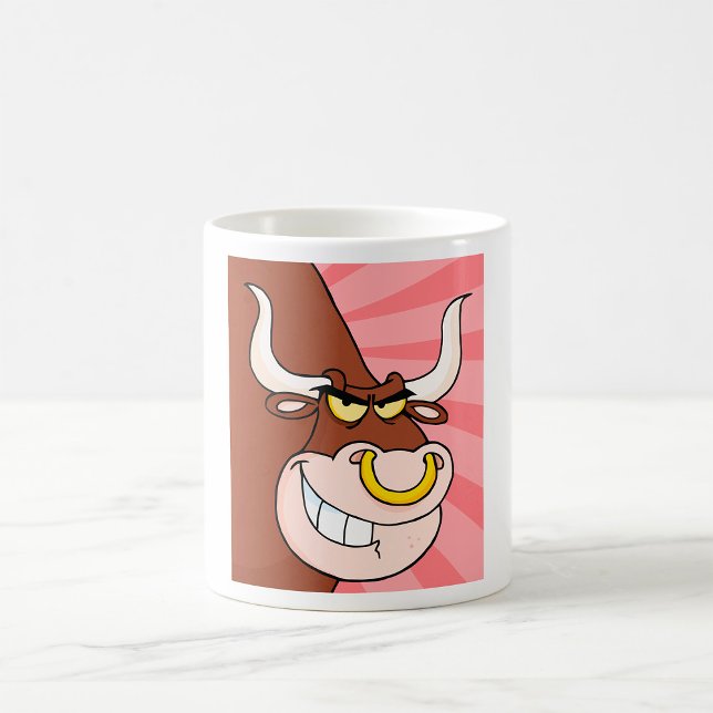Angry Fierce Bull Mascot with Nose Ring  Coffee Mug (Creator Uploaded)