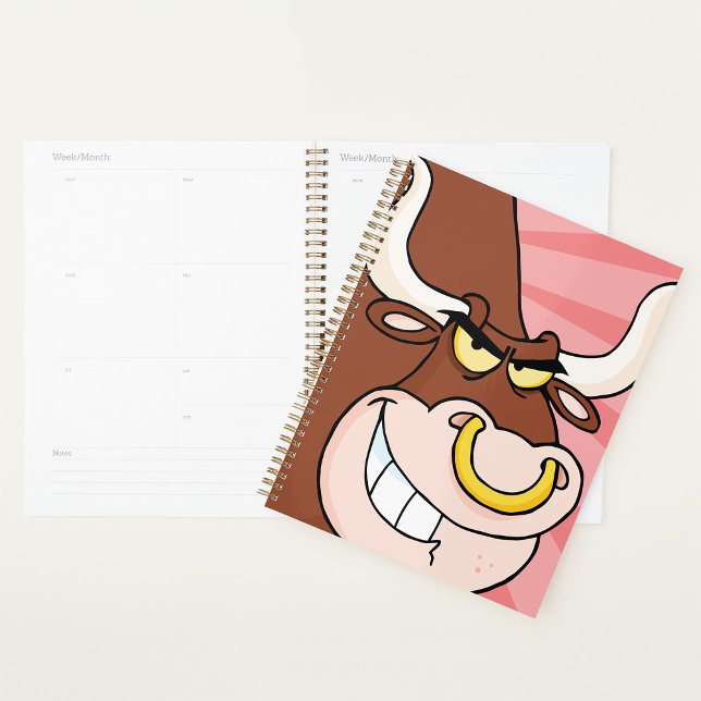 Angry Fierce Bull Mascot with Nose Ring  Planner (Creator Uploaded)
