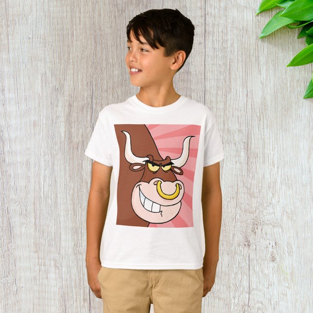Angry Fierce Bull Mascot with Nose Ring  T-Shirt (Creator Uploaded)