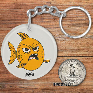 Angry Fish Drawing Sarcastic Phrase Bag Charm Key Ring