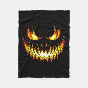 Angry Flame Pumpkin Halloween Costume Men Women Fleece Blanket