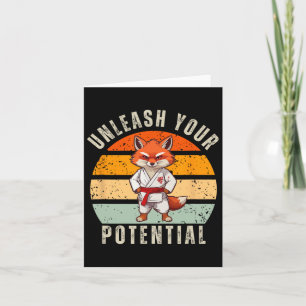 Angry Fox Japanese Self Defence Karate Retro Card
