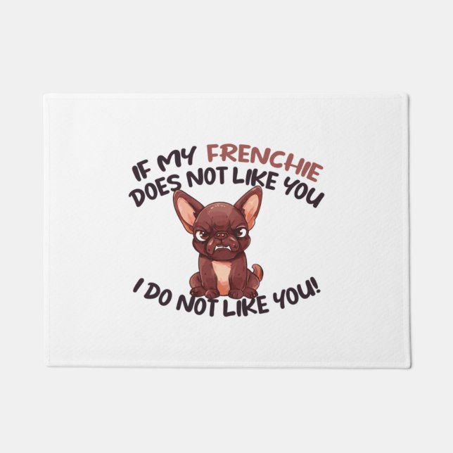 Angry Frenchie (Chocolate) - Unique Design   Doormat (Front)