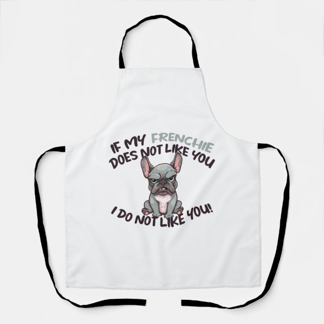 Angry Frenchie (Merle) - Unique Design   Apron (Front)