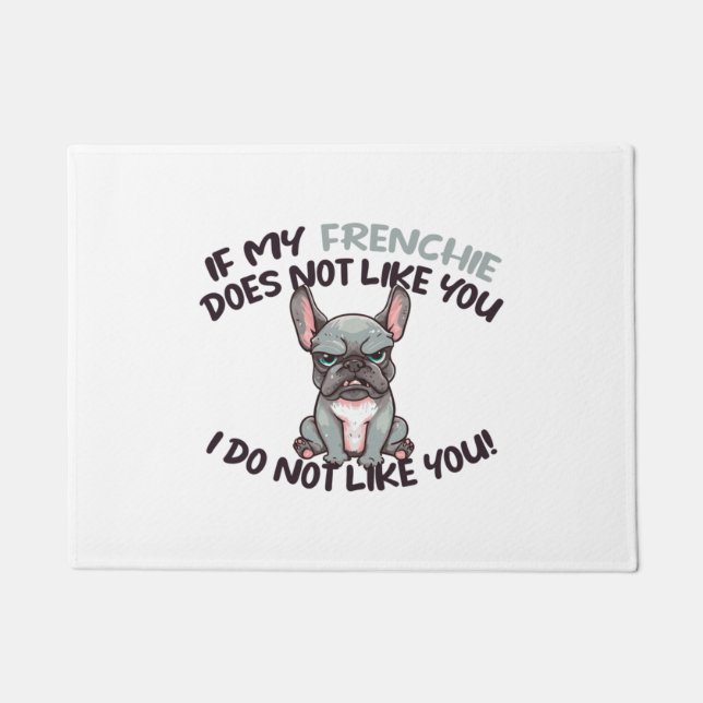 Angry Frenchie (Merle) - Unique Design   Doormat (Front)