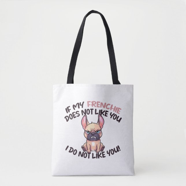 Angry Frenchie (Tan) - Unique Design   Tote Bag (Front)