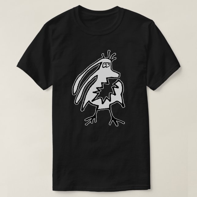 Angry funny creature monster drawing T-Shirt (Design Front)