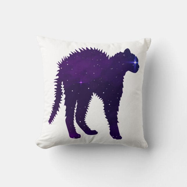 Angry galaxy cat graphic design cushion (Front)