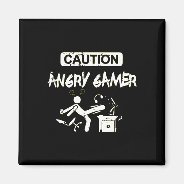 Angry Gamer Computer Funny Video Game Gift  Magnet (Front)