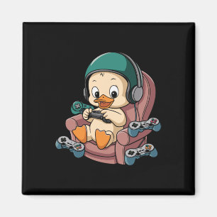 Angry Gamer Duck With Headset And Controller 1 Magnet