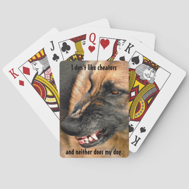 Angry German Shepherd Photo Playing Cards (Back)