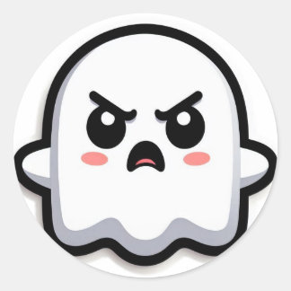 Angry Ghost Classic Round Sticker