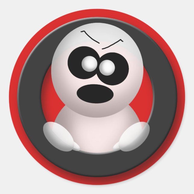 Angry Ghost - Halloween Stickers (Front)