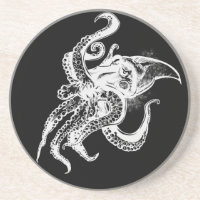 Angry Giant Squid in White Pick Your Background