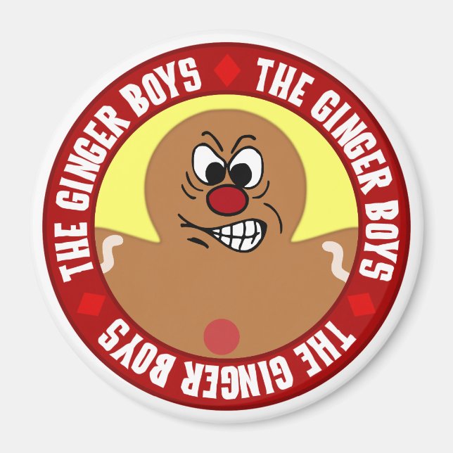 Angry Gingerbread Man Cookie Magnet (Front)