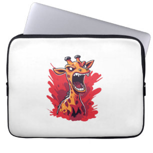 Angry Giraffe Graphic Funny Giraffe Kawaii   Laptop Sleeve
