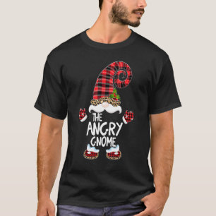 Angry Gnome Buffalo Plaid Matching Family Christma T-Shirt