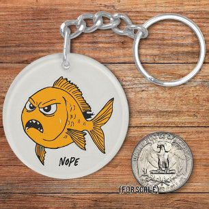 Angry Goldfiish Drawing Sarcastic Phrase Bag Charm Key Ring