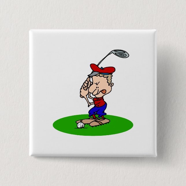 Angry Golfer 15 Cm Square Badge (Front)