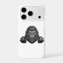 Angry Gorilla Biting Barbell Gym Motivational iPho