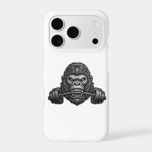 Angry Gorilla Biting Barbell Gym Motivational iPho