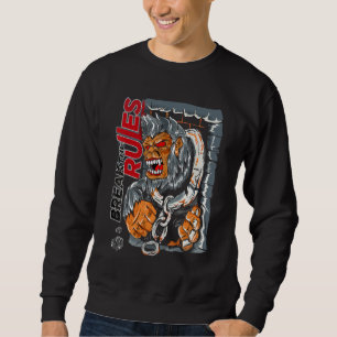 Angry Gorilla Break The Rules Furious Silverback Sweatshirt