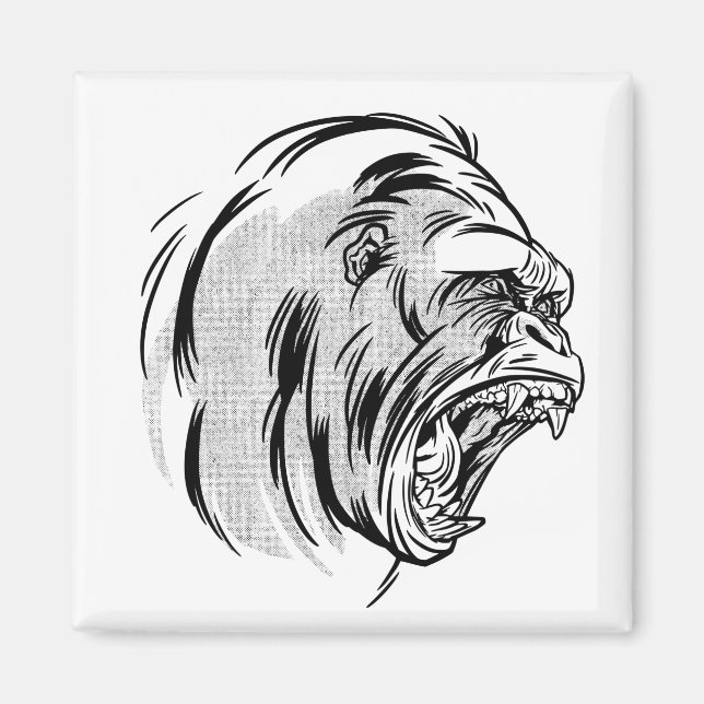 Angry Gorilla King Of Jungle Design Magnet (Front)