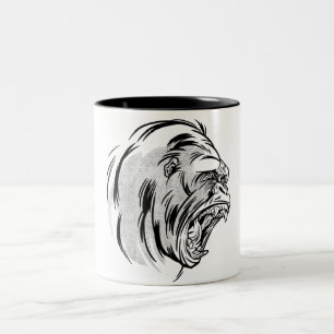 Angry Gorilla King Of Jungle Design Two-Tone Coffee Mug