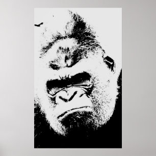 Angry Gorilla Pop Art Poster