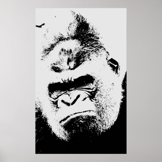 Angry Gorilla Pop Art Poster (Front)