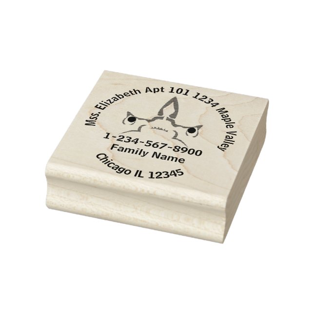 Angry Hammerhead Shark Contact Information Rubber Stamp (Stamp)