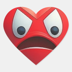 Angry heart no word sticker