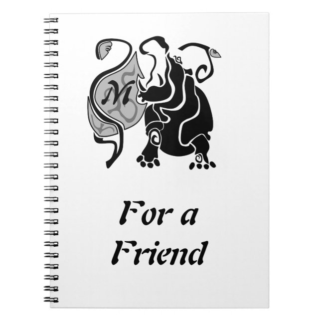 Angry Hippo Monogram Notebook (Front)