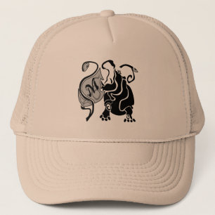 Angry Hippo Monogram Trucker Hat