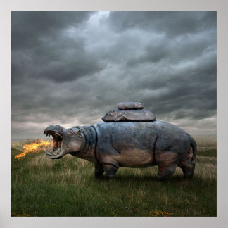 Angry hippo mother| poster