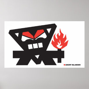 Angry Islander - black on light Poster