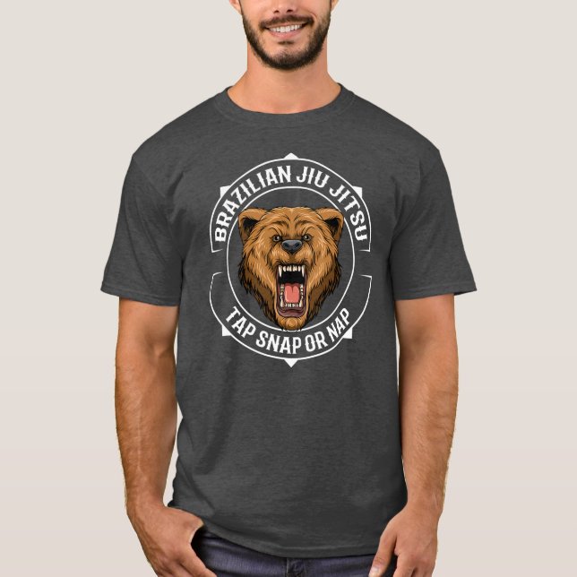 Angry Jiu Jitsu Bear Brazilian Jiu Jitsu BJJ T-Shirt (Front)
