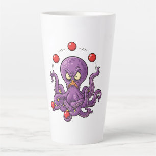 Angry Juggling Octopus Latte Mug