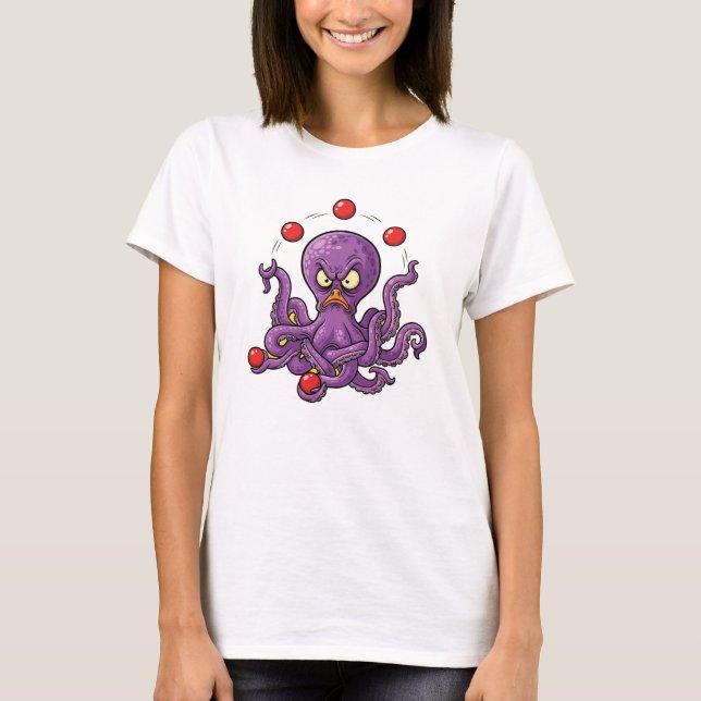 Angry Juggling Octopus T-Shirt (Front)