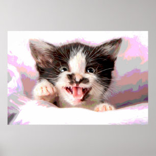 Angry Kitten with Poster Effect