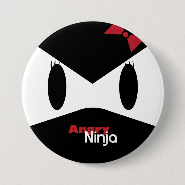 Angry Lady Ninja Button (Front)