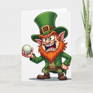 Angry Leprechaun Golf Joke Card