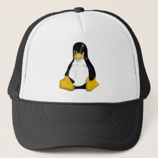 ANGRY LINUX TUX PENGUIN TRUCKER HAT
