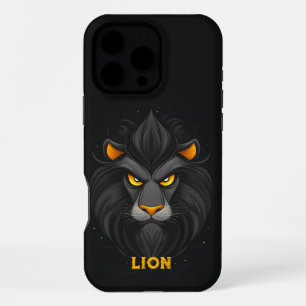 Angry Lion Black iPhone 16 Pro Max Case