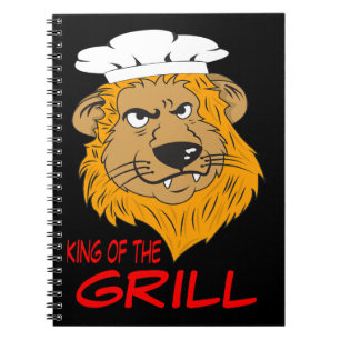 Angry Lion Chef with Funny Quote Notebook