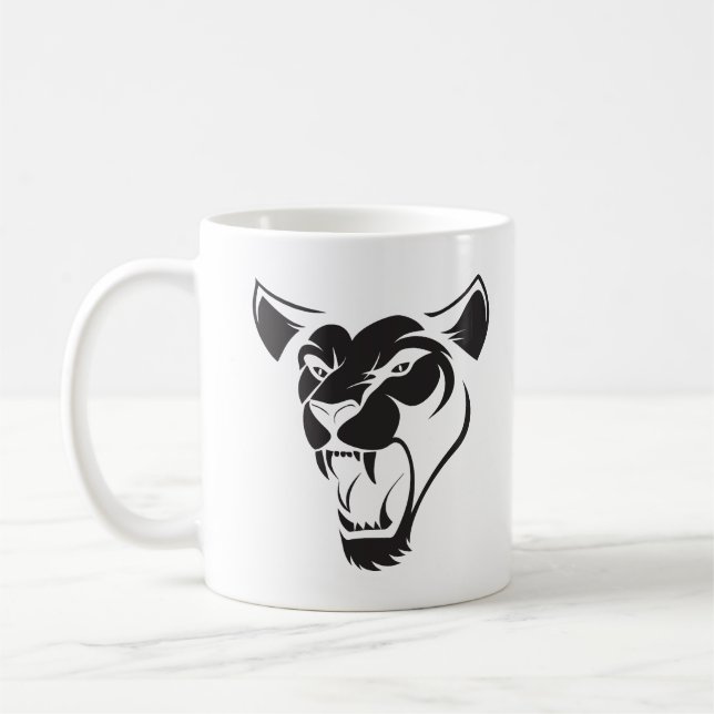 Angry Lion Face Coffee Mug (Left)