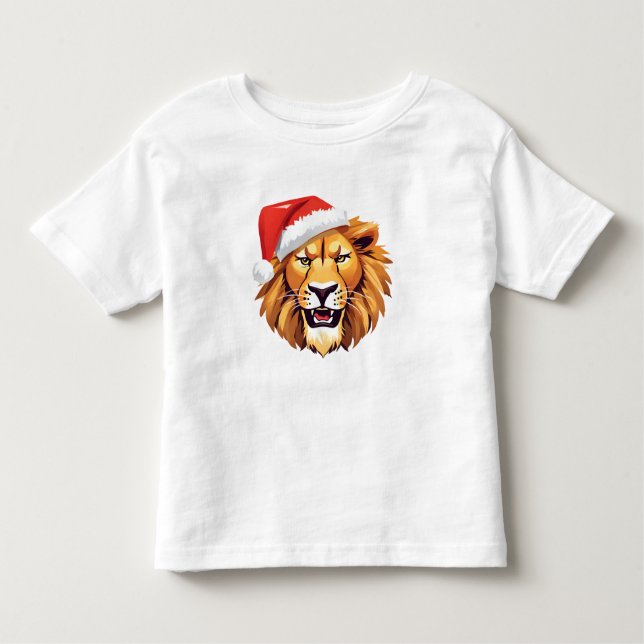 Angry Lion face Safari Santa Christmas Costume  Toddler T-Shirt (Front)