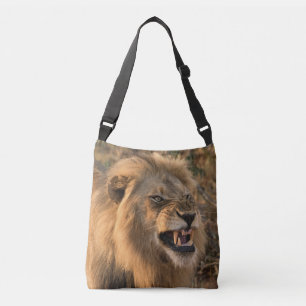 Angry Lion in Natural Setting Crossbody Bag